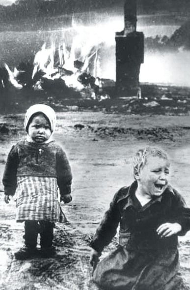 Russian children caught in the Blitz